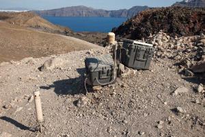 Activité volcanique à Néa Kaméni Santorin/Volcanic activity in Nea Kameni Santorini