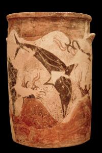 Jarre aux dauphins, Akrotiri, civilisations cycladique et minoenne/Dolphin jar, Akrotiri,cycladic and minoan civilizations