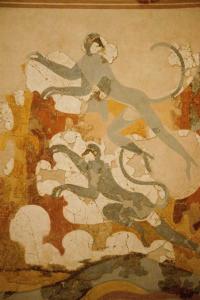 Les fresques d'Akrotiri,civilisations cycladique et minoenne/The frescoes  of Akrotiri, cyclidic and minoan civilizations