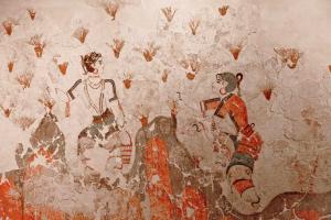 Les fresques d'Akrotiri,civilisations cycladique et minoenne/The frescoes  of Akrotiri, cyclidic and minoan civilizations